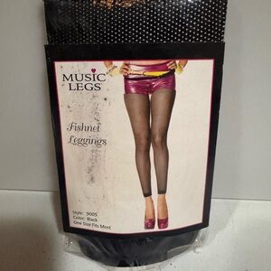 Music Legs Pink and Black Fishnet Shorts